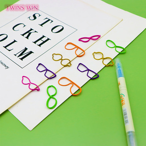 Papelería escolar <span class=keywords><strong>para</strong></span> estudiantes, 10 unids/set, gafas coloridas, Clip de papel, Clip de Metal, soporte <span class=keywords><strong>para</strong></span> <span class=keywords><strong>libros</strong></span> 810 - Product Image 1