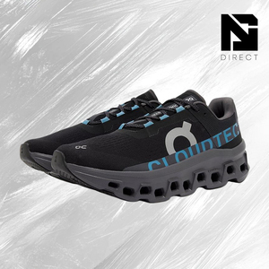 Chaussures de marche On Cloudmonster Black Original Comfort, style noir, en mesh respirant, à lacets. - Product Image 2