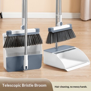 Juego de recogedor <span class=keywords><strong>y</strong></span> <span class=keywords><strong>escoba</strong></span> de acero para el hogar, antiadherente, <span class=keywords><strong>plegable</strong></span>, telescópico, para recoger el cabello <span class=keywords><strong>y</strong></span> la basura - Product Image 4