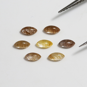 Vente chaude Naturel Orange Rutilé Quartz Lâche Pierre Marquise Cabochon 2X4 pour DIY Bijoux Accessoires - Product Image 1