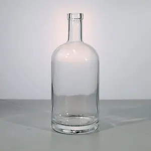 Bulk Purchase: Clear Glass Bottles for Vodka, Gin, Rum with Cork Cap