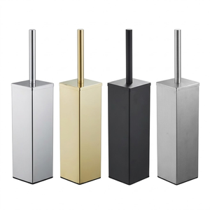Juego de Portaescobillas de Inodoro Cuadrado de Acero Inoxidable HOLAMOPA con Escobilla Oculta <span class=keywords><strong>para</strong></span> Decoración Moderna de Baños - Product Image 1