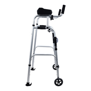 Aluminum Alloy <b>Walker</b> With Arm Support And Wheels For <b>Elderly</b> And Disabled 7 Speed Adjustable Height Hospital Assistive Frame - Product Image 4