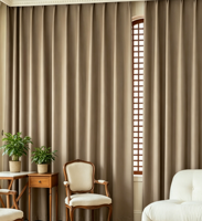 Rideaux de maison multi-usages de luxe modernes 100 % polyester personnalisables à œillets, occultants et voilages double épaisseur, toutes saisons