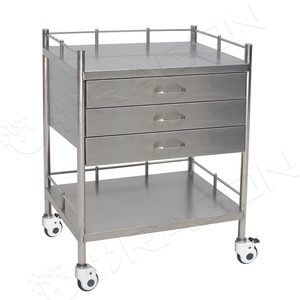 Ziekenhuis Medische Roestvrijstalen Noodbehandeling <span class=keywords><strong>Trolley</strong></span> Met Laden - Product Image 2