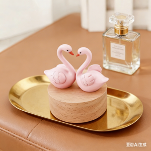 <span class=keywords><strong>Caja</strong></span> <span class=keywords><strong>Musical</strong></span> Giratoria Romántica con Flamencos, Madera de Haya, Mecanismo de 8 Tonos, Regalo Creativo para el Día de San Valentín, Superventas - Product Image 2