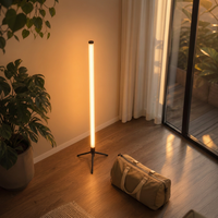 Lámpara de Pie LED Moderna RGBIC, Sincronización Inteligente con Música, Base de Trípode, Luz de Esquina, Control por Aplicación, Decoración para Sala de Estar y Juegos