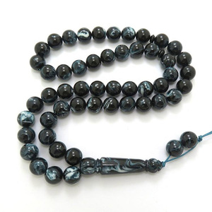 Resina Tesbih musulmano braccialetto di preghiera islamico perline 10mm 51 perline da uomo resina dorata Muslim preghiera <span class=keywords><strong>rosario</strong></span> - Product Image 4