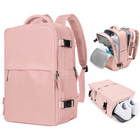 Mochila de viaje impermeable grande para hombre y mujer, compartimento para ordenador portátil deportivo de negocios personalizado extensible para senderismo con puerto de carga USB
