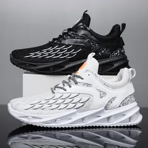sneakers fly weaving lace up men's casual shoes soft sole breathable mesh running shoes city trend slimming shoes