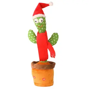 Hot Sale Baby Early Education Plant Electric Parrot Stuffed Plush Toy Christmas Dancing Talking Cactus