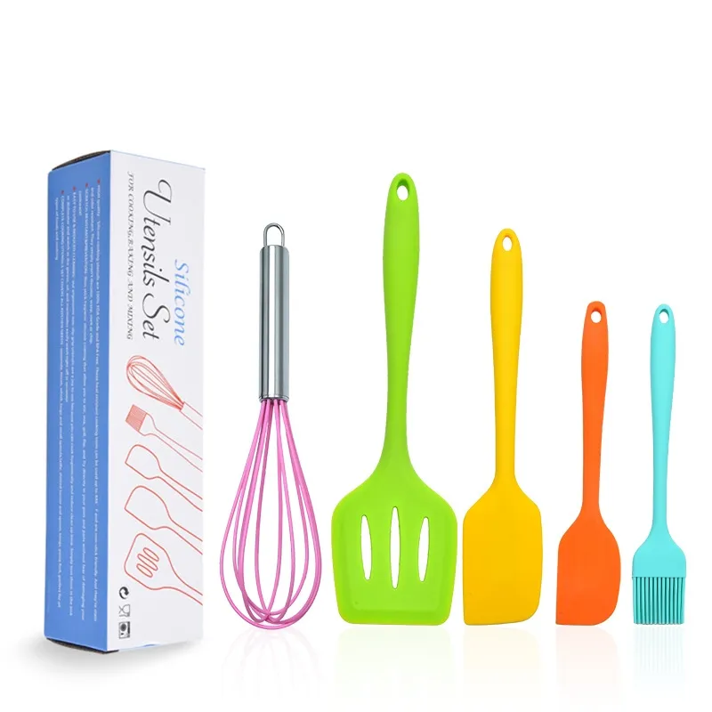 kitchen tools cooking utensil set Home and Kitchen Accessories 5Pcs Silicone Heat Resistant Food scraper baking brush