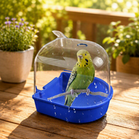 Bassin de bain pour oiseaux à fixation externe, détachable, en plastique, carré, accessoire de cage pour perroquet, myna, calopsitte, fournitures pour animaux de compagnie, modèle