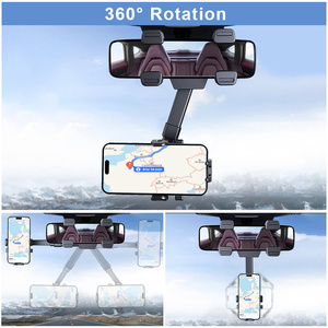 Support de <span class=keywords><strong>téléphone</strong></span> pour rétroviseur de voiture, support de <span class=keywords><strong>téléphone</strong></span> pour voiture 360° °   Support de navigation rotatif et rétractable pour téléphones de 4,7 à 7 pouces - Product Image 5