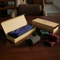 Chaussettes d'affaires personnalisées pour hommes en coton égyptien de luxe, lot de 2 paires en coffret, avec logo sur mesure et antibactérien pour branding d'entreprise