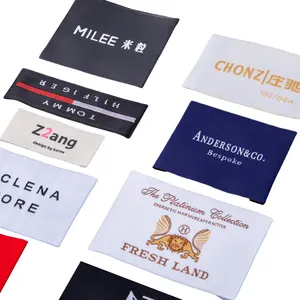 Etiquetas de tecido para roupas, etiquetas de tecido para roupas, etiquetas de tecido personalizadas de fábrica com letras de coroa, logotipo de marca, remendos de ferro