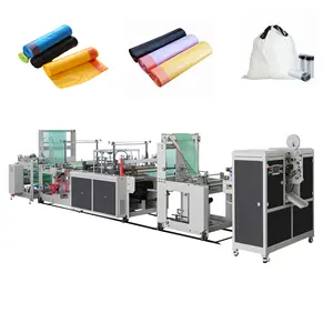 Pe Drawstring Rubbish Bag Machine Bag On Roll Making Machine With Tie Draw Tape Draw String Trash Garbage Bags Machine