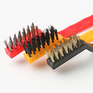 3個ミニワイヤーブラシセットスチール真鍮ナイロンブラシクリーニング研磨詳細金属錆クリーンツールホームキッチンキット - Product Image 4