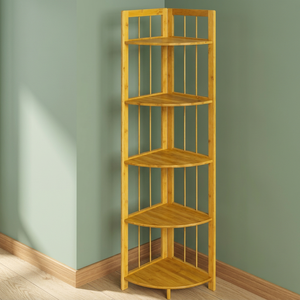 Organiseur d'angle moderne en bambou ERKUGO de qualité supérieure, 5 couches, non pliable, pour portes/murs, 130x30cm, portable - Product Image 2