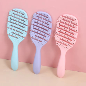 Cepillo desenredante ventilado, cepillo para desenredar cabello seco y mojado, cepillo curvo para peluquería, herramienta de peinado para salón de belleza. - Product Image 1