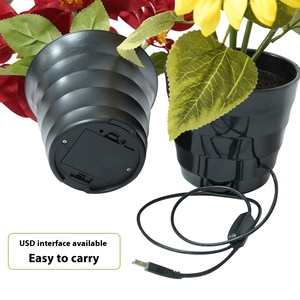 Luz <span class=keywords><strong>de</strong></span> noche <span class=keywords><strong>de</strong></span> Poinsettia luminosa, <span class=keywords><strong>maceta</strong></span> <span class=keywords><strong>de</strong></span> flores artificiales transfronteriza Popular para Navidad, Año Nuevo, flores decorativas, plantas - Product Image 2