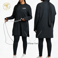 Abaya Traditionnelle à Séchage Rapide la Plus Vendue en Usine, Robe Anti-UV pour Filles, Abayas Musulmanes Élégantes et Modestes pour le Fitness