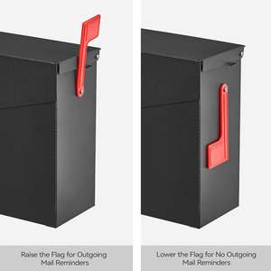 Buzón montado en la pared para casa, buzón colgante de metal para exterior, acero galvanizado a prueba de herrumbre, negro - Product Image 5