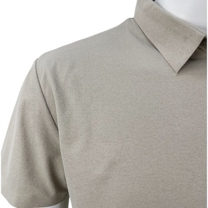 Poliéster sin costuras Spandex Mezclas Cremallera Diseño Solapa Manga corta Polo deportivo para hombres Fitness - Product Image 5