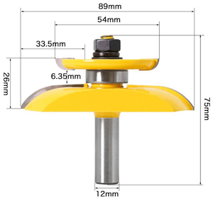 12mm 1/2 "Vástago Doble Cuchillas Panel elevado <span class=keywords><strong>Router</strong></span> <span class=keywords><strong>Bits</strong></span> Carpintería Fresa para producción de ventanas de marco de puerta - Product Image 2