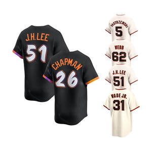 2025 Новинка, недорогой Американский бейсбольный трикотаж с вышитым верхом, Сан-Франциско #26 Matt Chapman #51Jung Hoo #5 Yastrzemski - Product Image 3