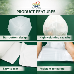 Sacs poubelles compostables et biodégradables 13G en amidon de maïs, robustes, certifiés TUV - Product Image 3