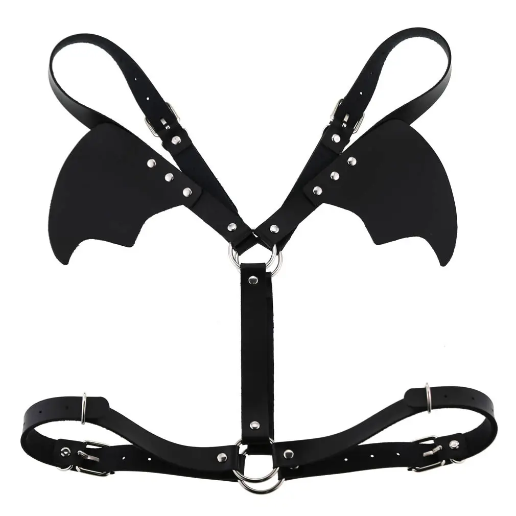 Simple BDSM Bondage Halloween Devil Wing PU Leather Strap Women Belt Harness Cosplay Party Costume