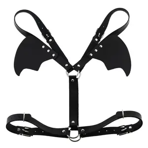 Arnés de cuero sintético con alas del diablo para mujer, arnés de cinturón Simple para fiesta de Cosplay, BDSM