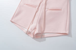 Mujeres 2025 primavera nueva moda Chic <span class=keywords><strong>pantalones</strong></span> cortos de doble párpado Vintage cintura alta elástica cordón Casual Mujer <span class=keywords><strong>pantalones</strong></span> cortos Mujer - Product Image 5