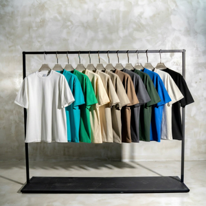 T-shirt Homme 100% Coton 425 g/m² Grammage Lourd Coupe Oversize Col Épais Coupe Boxy Col Rond Haute Qualité Personnalisable avec Logo - Product Image 6
