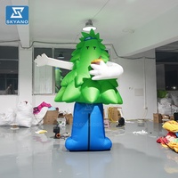 Arbre de Noël abstrait géant publicitaire Mascotte d'arbre de Noël gonflable de dessin animé pour la décoration