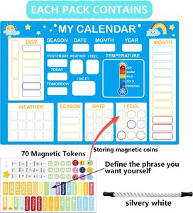 Calendario de Pizarra Blanca para Niños 2026: Mi Primer Calendario Diario para Preescolar, Educación en Casa, Tabla de Días y Semanas para Niños Pequeños, Clima - Product Image 2