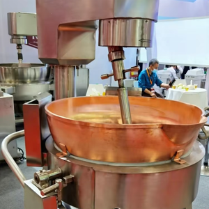 Nouvelle conception Mélangeur-cuiseur inclinable en cuivre 100-600L avec cuve en cuivre et mélange planétaire pour produits sucriers |   Prix d'usine, vente chaude - Product Image 1