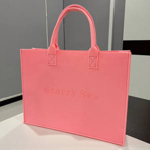 Bolso de mano informal para <span class=keywords><strong>mujer</strong></span>, bolso de fieltro de mano de gran capacidad con cierre abierto, impermeable y forro de poliéster - Product Image 1