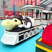 Train électrique sans rail pour enfants, thème dessin animé attrayant, pour l'intérieur et l'extérieur, idéal pour les centres commerciaux