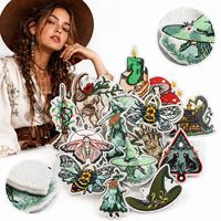 Patch brodé thermocollant en fer pour Halloween, style sorcier, gothique, cottagecore, avec motifs de mites, champignons, crânes, livres de sorts et balais mystiques, vente en gros