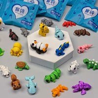 Modèle d'animal miniature réaliste imprimé en 3D, figurine en sachet surprise avec articulations mobiles, objet décoratif, cadeau de vacances, jouet promotionnel