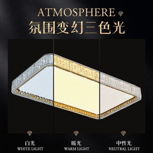 Lámpara de techo moderna rectangular de cristal LED de montaje en superficie para sala de estar - Product Image 4