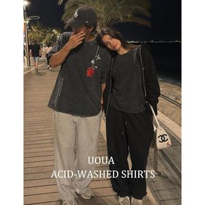 FOXA Mens Oversized T-Shirt Acid Wash Cotton Graphic Print Casual Streetwear Short Sleeve Breathable Jersey (S-2XL) - Product Image 6