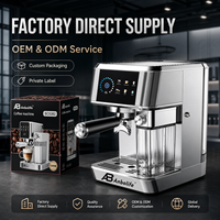 Máquina de Espresso de 20 Bares con Pantalla Táctil, Personalizable OEM/ODM de Fábrica, Acero Inoxidable, Espumador de Leche Automático, Todo en Uno