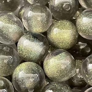 Resin Round <b>Beads</b> 16mm Dark Purple Olive Fine Glitter UV Coating Scattered <b>Beads</b> For DIY Jewelry Mobile Phone Chain - Product Image 4