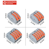 Connecteurs de câbles électriques en cuivre et laiton à insertion rapide 2,5 mm, terminaux de câbles certifiés 600 V pour rail DIN à connexion rapide