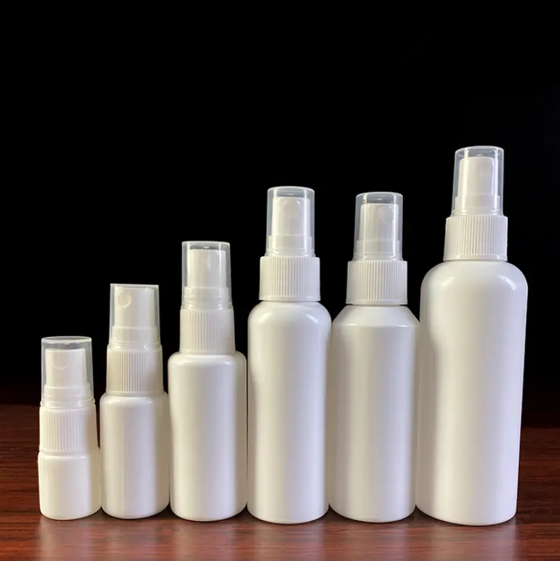 Botella de plástico hdpe personalizada, espray blanco mate para medicina, 10ml, 20ml, 30ml, 50ml, 60ml, 100ml, 200ml