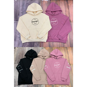 Felpe con Cappuccio Personalizzate da Donna, Produzione OEM all'Ingrosso, Felpe Stampate e Ricamate in Pile Pesante 500 GSM, Felpe Oversize per Donne - Product Image 3