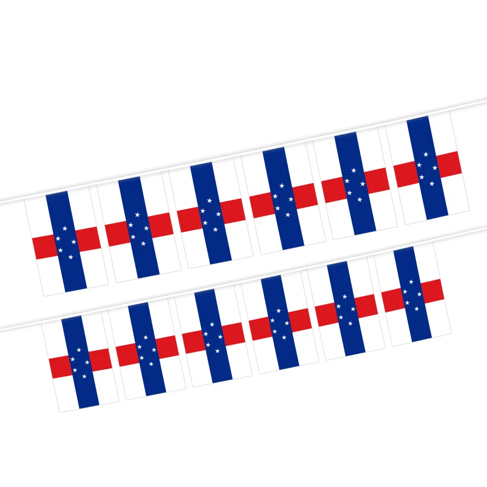 Groothandel 5.5X8 Inch Nederland Antilles String Buntinging Vlaggen Voor Binnen-En Buitendecoratie (20 Stks/set)
